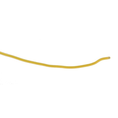 RS PRO Yellow 0.05 mm² Hook Up Wire, 30 AWG, 1/0.25 mm, 50m, Kynar Insulation