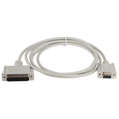 Roline 1.8m Male DB25 to Female RS232 Serial Cable Assembly