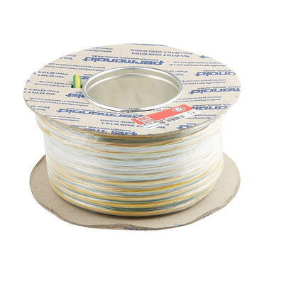 RS PRO Green/Yellow 10 mm² Hook Up Wire, 7 AWG, 80/0.4 mm, 25m, PVC Insulation