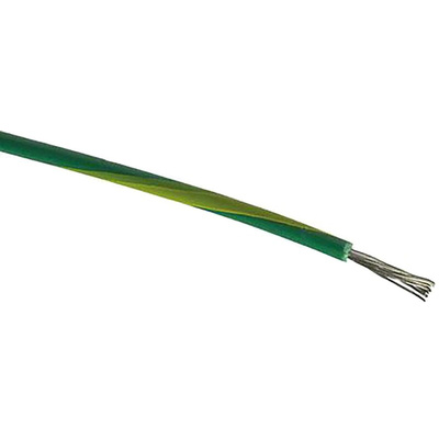RS PRO Green/Yellow 16 mm² Hook Up Wire, 5 AWG, 126/0.4 mm, 25m, PVC Insulation