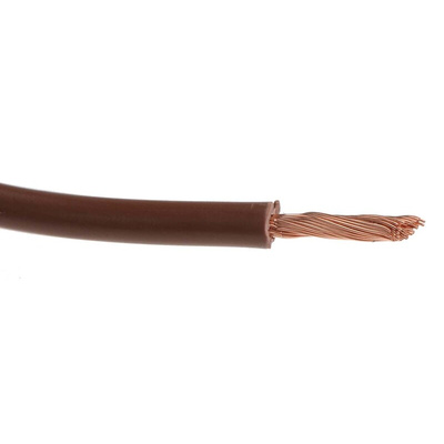 RS PRO Brown 2.5 mm² Hook Up Wire, 13 AWG, 50/0.25 mm, 100m, PVC Insulation