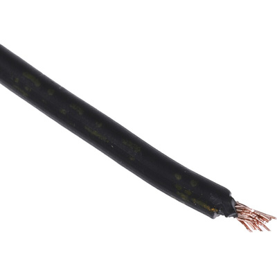 RS PRO Black 0.75 mm² Hook Up Wire, 18 AWG, 24/0.2 mm, 100m, Zero Halogen Insulation