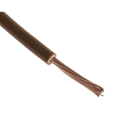 RS PRO Brown 1 mm² Hook Up Wire, 17 AWG, 32/0.2 mm, 100m, Zero Halogen Insulation