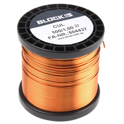 Block Single Core 1mm diameter Copper Wire, 56m Long