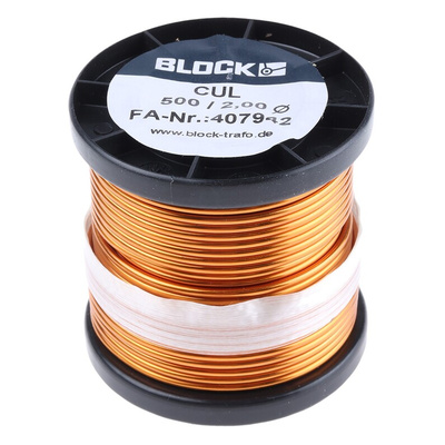 Block Single Core 2mm diameter Copper Wire, 14m Long