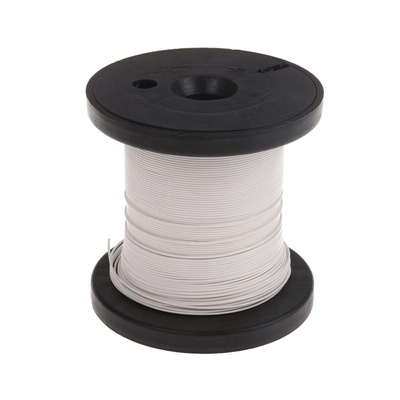 RS PRO White 0.2 mm² Hook Up Wire, 24 AWG, 1/0.51 mm, 50m, ETFE Insulation