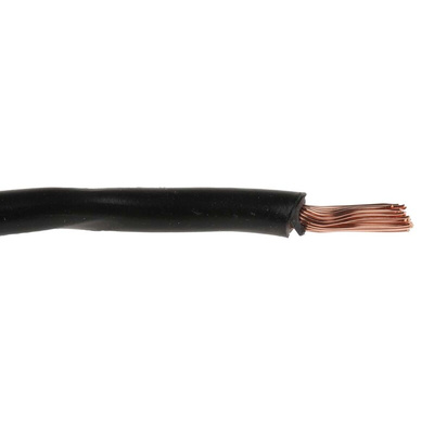 RS PRO Black 1.5 mm² Hook Up Wire, 15 AWG, 30/0.25 mm, 25m, PVC Insulation