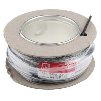 RS PRO Black 1.5 mm² Hook Up Wire, 15 AWG, 30/0.25 mm, 25m, PVC Insulation