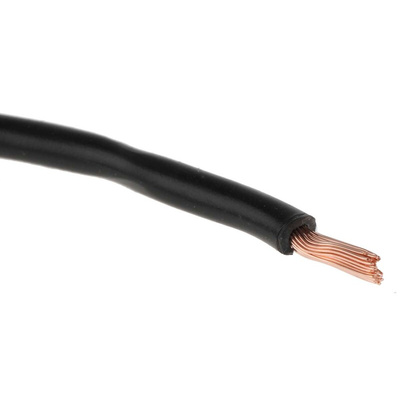 RS PRO Black 1.5 mm² Hook Up Wire, 15 AWG, 30/0.25 mm, 25m, PVC Insulation