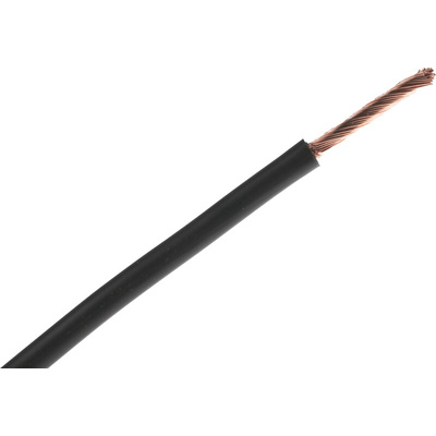 RS PRO Black 4 mm² Hook Up Wire, 11 AWG, 56/0.3 mm, 25m, PVC Insulation