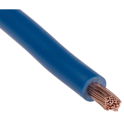RS PRO Blue 4 mm² Hook Up Wire, 11 AWG, 56/0.3 mm, 25m, PVC Insulation