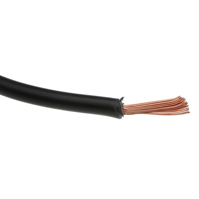 RS PRO Black 2.5 mm² Hook Up Wire, 13 AWG, 50/0.25 mm, 100m, PVC Insulation