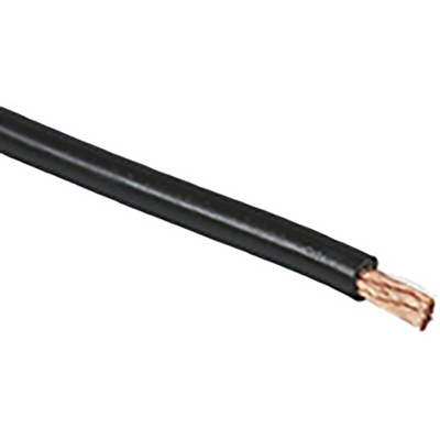 RS PRO Black 25 mm² Hook Up Wire, 4 AWG, 196/0.4 mm, 100m, PVC Insulation