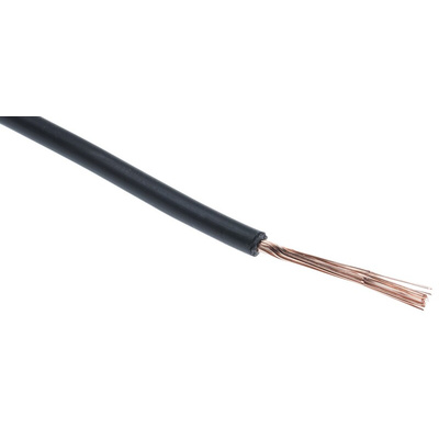 RS PRO Black 0.75 mm² Hook Up Wire, 18 AWG, 22/1.0 mm, 100m, Polyolefin Cross-linked EI5 Insulation