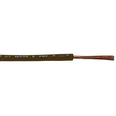 RS PRO Brown 0.75 mm² Hook Up Wire, 18 AWG, 22/1.0 mm, 100m, Polyolefin Cross-linked EI5 Insulation