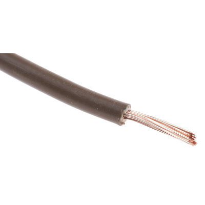 RS PRO Brown 0.75 mm² Hook Up Wire, 18 AWG, 22/1.0 mm, 100m, Polyolefin Cross-linked EI5 Insulation