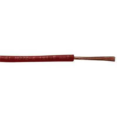 RS PRO Red 0.75 mm² Hook Up Wire, 18 AWG, 22/1.0 mm, 100m, Polyolefin Cross-linked EI5 Insulation