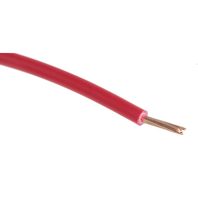 RS PRO Red 0.75 mm² Hook Up Wire, 18 AWG, 22/1.0 mm, 100m, Polyolefin Cross-linked EI5 Insulation