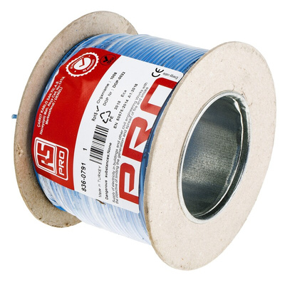 RS PRO Blue 1.5 mm² Hook Up Wire, 18 AWG, 100m, Polyolefin Cross-linked EI5 Insulation