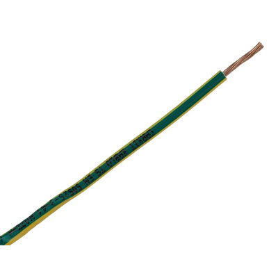RS PRO Green/Yellow 1.5 mm² Hook Up Wire, 100m