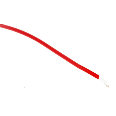 RS PRO Red 0.08 mm² Hook Up Wire, 28 AWG, 7/0.12 mm, 100m, PTFE Insulation