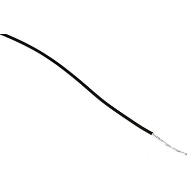 RS PRO Black 0.12 mm² Hook Up Wire, 26 AWG, 7/0.15 mm, 100m, PTFE Insulation
