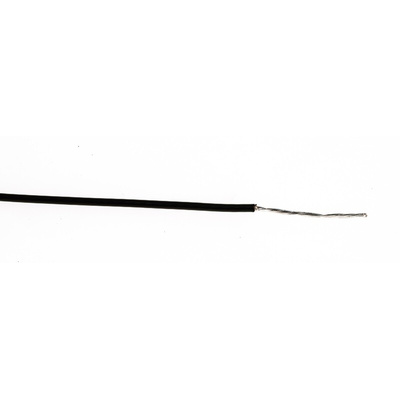 RS PRO Black 0.12 mm² Hook Up Wire, 26 AWG, 7/0.15 mm, 100m, PTFE Insulation