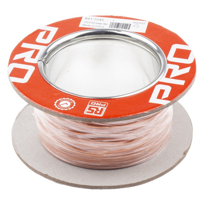 RS PRO Orange 0.22 mm² Hook Up Wire, 24 AWG, 7/0.2 mm, 100m, PTFE Insulation