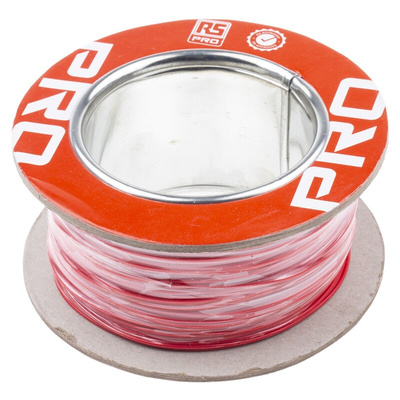 RS PRO Red 0.6 mm² Hook Up Wire, 20 AWG, 19/0.2 mm, 100m, PTFE Insulation