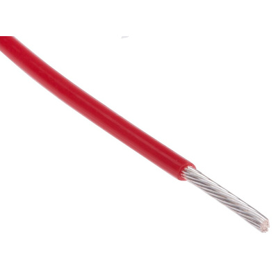 RS PRO Red 0.22 mm² Hook Up Wire, 24 AWG, 7/0.2 mm, 25m, PTFE Insulation