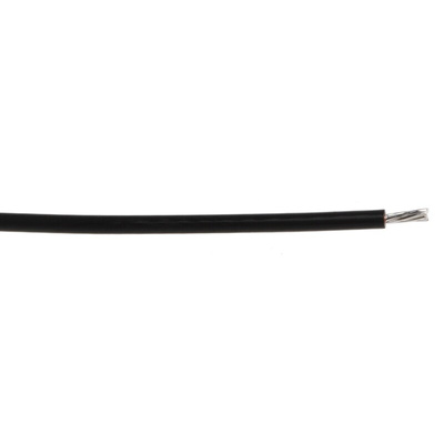 RS PRO Black 0.22 mm² Hook Up Wire, 24 AWG, 7/0.2 mm, 100m, PTFE Insulation