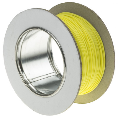 RS PRO Yellow 0.22 mm² Hook Up Wire, 24 AWG, 7/0.2 mm, 100m, PTFE Insulation
