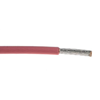 RS PRO Pink 3 mm² Hook Up Wire, 22 AWG, 19/0.45 mm, 25m, PTFE Insulation