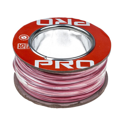 RS PRO Pink 3 mm² Hook Up Wire, 22 AWG, 19/0.45 mm, 25m, PTFE Insulation
