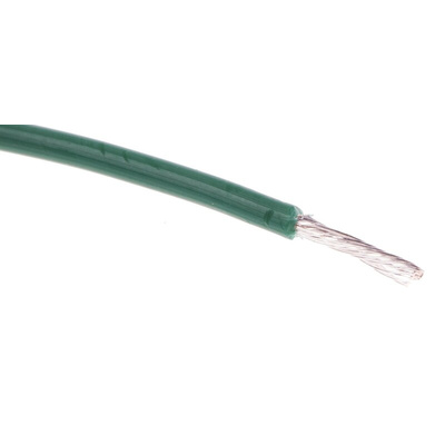 RS PRO Green 0.2 mm² Hook Up Wire, 24 AWG, 11/0.16 mm, 100m, XLPE Insulation