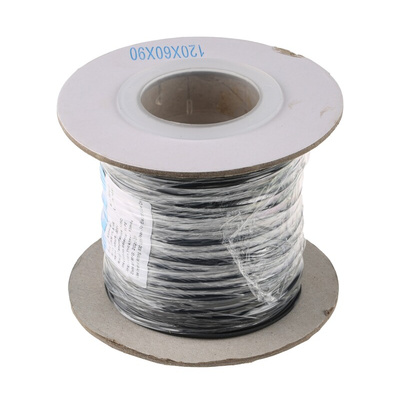 RS PRO Black 0.33 mm² Hook Up Wire, 22 AWG, 17/0.16 mm, 100m, XLPE Insulation
