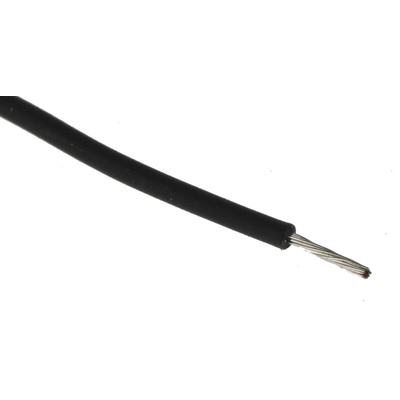 RS PRO Black 0.33 mm² Hook Up Wire, 22 AWG, 17/0.16 mm, 100m, XLPE Insulation