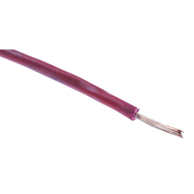 RS PRO Red 0.08 mm² Hook Up Wire, 28 AWG, 7/0.12 mm, 100m, PVC Insulation