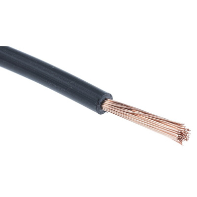 RS PRO Black 2.1 mm² Hook Up Wire, 14 AWG, 50/0.25 mm, 100m, Cross Linked Polyolefin Insulation