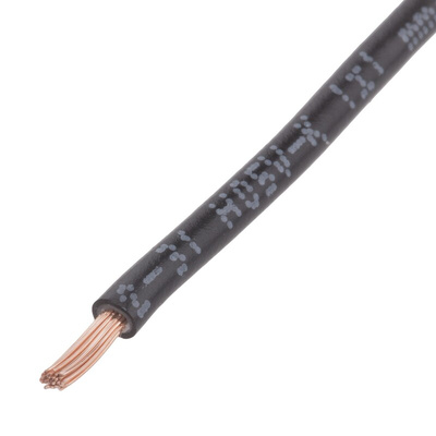 RS PRO Black 1 mm² Hook Up Wire, 29/0.2 mm, 100m, PVC Insulation