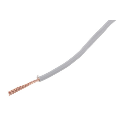 RS PRO Grey 1 mm² Hook Up Wire, 29/0.2 mm, 100m, PVC Insulation