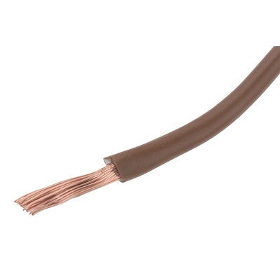 RS PRO Brown 1.5 mm² Hook Up Wire, 27/0.25 mm, 100m, PVC Insulation