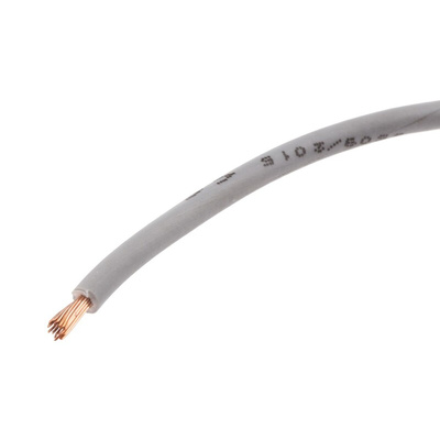 RS PRO Grey 1.5 mm² Hook Up Wire, 27/0.25 mm, 100m, PVC Insulation