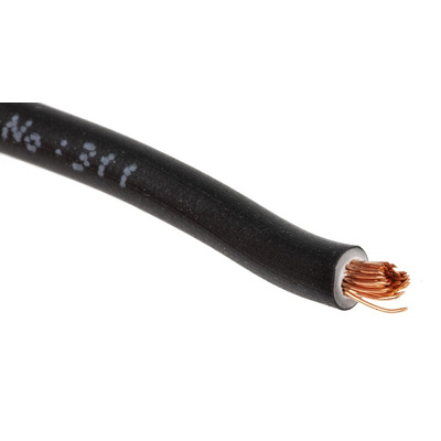 RS PRO Black 2.5 mm² Hook Up Wire, 45/0.25 mm, 100m, PVC Insulation