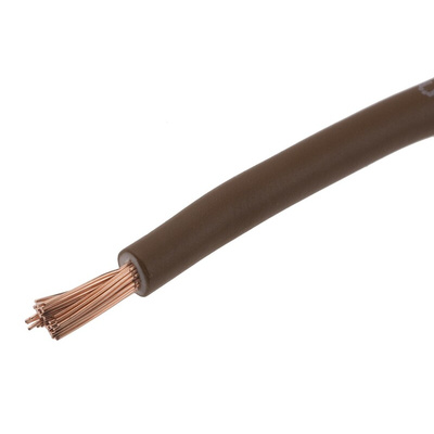 RS PRO Brown 2.5 mm² Hook Up Wire, 45/0.25 mm, 100m, PVC Insulation