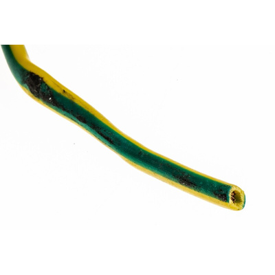 RS PRO Green/Yellow 2.5 mm² Hook Up Wire, 45/0.25 mm, 100m, PVC Insulation