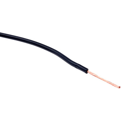 RS PRO Black 6 mm² Hook Up Wire, 75/0.3 mm, 100m, PVC Insulation