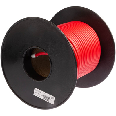 RS PRO Red 0.5 mm² Hook Up Wire, 15 AWG, 7/0.3 mm, 25m, Polyethylene Insulation