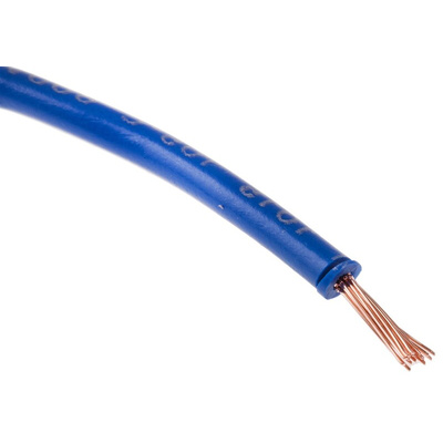 RS PRO Dark Blue 1.5 mm² Hook Up Wire, 16 AWG, 30/0.25 mm, 100m, PVC Insulation