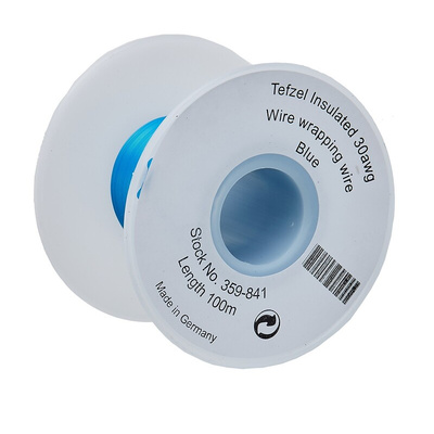 RS PRO Blue 0.05 mm² Hook Up Wire, 30 AWG, 1/0.25 mm, 100m, Tefzel Insulation